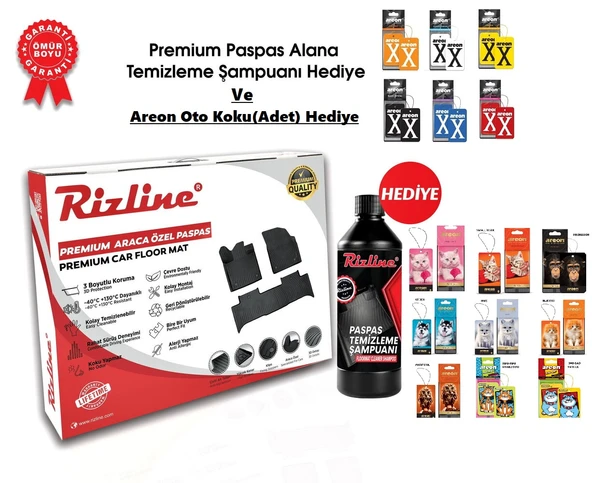 Rizline Premium Togg T10X 2023 Sonrası Havuzlu Paspas (Şampuan ve Areon Koku Hediye) - 1