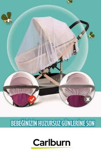 Özel Üretim Sinek Örümcek Böcek Karşı Koruma Mikro Delik Tak Çıkar 100x80x80 Bebek Arabası Cibinliği - 4