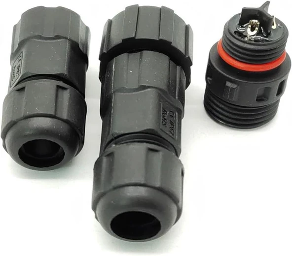 Su Geçirmez 3 Pin Konnektör IP68 Dişi-Erkek Takım 16 mm - Resim 3