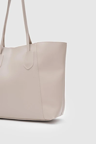 Kadın Suni Deri Orta Boy Tasarım Kol Askılı Fermuar Kapama El Ve Kol Çantası - 3