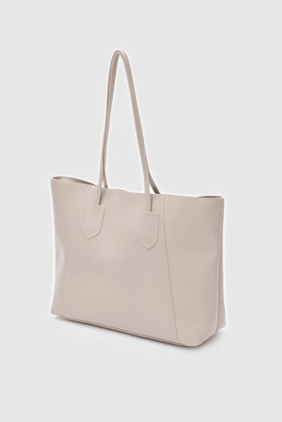 Kadın Suni Deri Orta Boy Tasarım Kol Askılı Fermuar Kapama El Ve Kol Çantası - 4