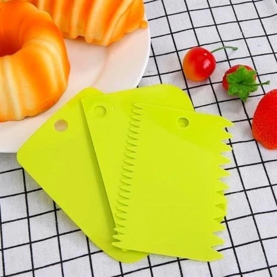 Pasta Hamur Şekillendirici Spatula Kesici Kazıyıcı Dekoratör Set - 3