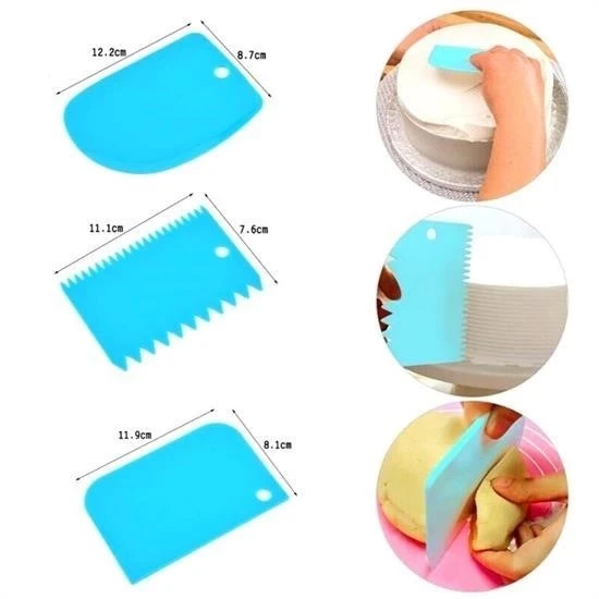 Pasta Hamur Şekillendirici Spatula Kesici Kazıyıcı Dekoratör Set - 8