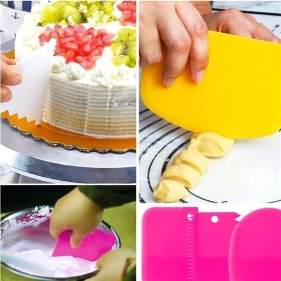 Pasta Hamur Şekillendirici Spatula Kesici Kazıyıcı Dekoratör Set - 2