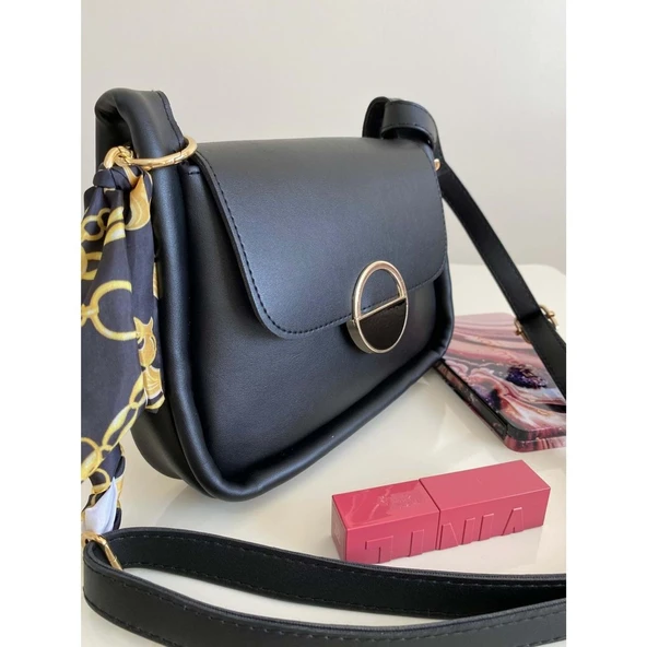 Fularlı Yumuşak Deri Mıknatıs Kapaklı Tek Göz Çanta - 2