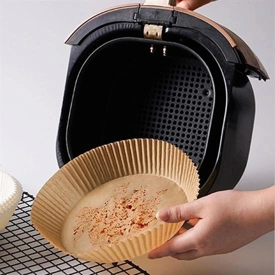 50 Adet Air Fryer Pişirme Kağıdı Tek Kullanımlık Hava Fritöz Yağ Geçirmez Yapışmaz Tabak Model - 8
