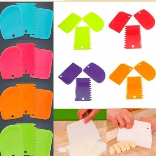 Pasta Hamur Şekillendirici Spatula Kesici Kazıyıcı Dekoratör Set - 5