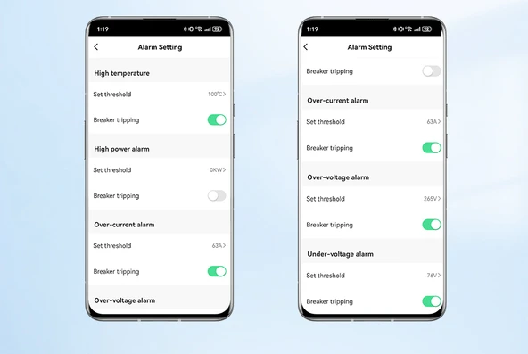 Tomzn Akıllı Voltaj ve Akım Koruma Rölesi, Sıcaklık Korumalı WiFi SmartLife Tuya 63A - Tek Kutup - Resim 8
