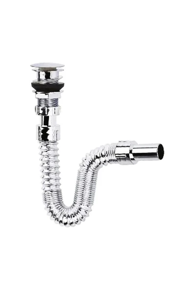 POLİSU PASLANMAZ POP-UP LAVABO SİFONU KROM
