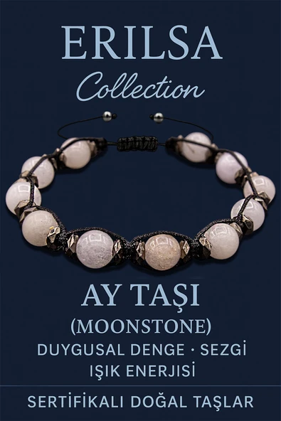 Sertifikalı 8 mm Terahertz & Ay Taşı Bileklik – Duygusal Şifa, Sezgi ve Enerji Koruması ürün görseli