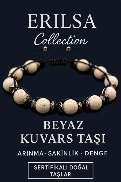 Sertifikalı Terahertz & Beyaz Kuvars Taşı Bileklik – Arınma, Huzur ve Zihinsel Temizlik ürün görseli