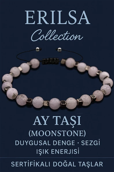 Sertifikalı 6mm Terahertz & Ay Taşı Bileklik – Duygusal Denge ve Koruyucu Enerji ürün görseli