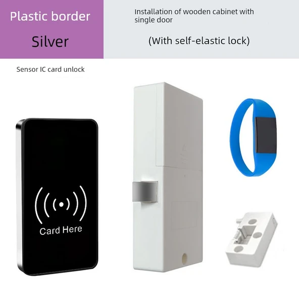 Elektronik Dolap Kilidi - Gümüş Plastik Panelli ve Silikon Bileklik
