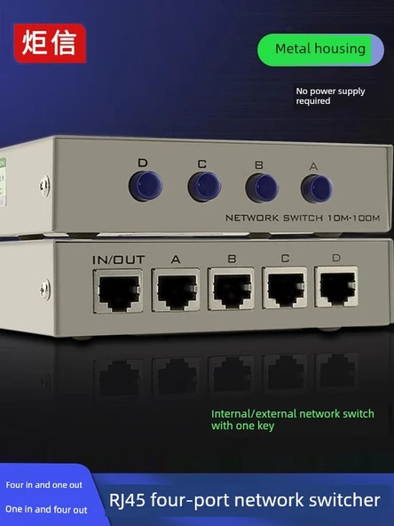 RJ45 4 Portlu Ağ Paylaşım Anahtarı - 2