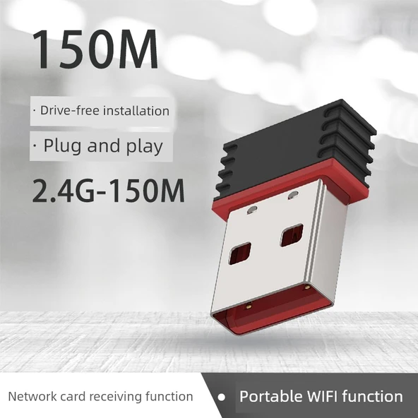 USB Wifi5 Kablosuz İnternet Vericisi - 150m Mini RTL8188