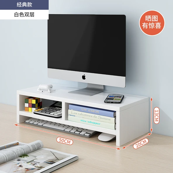 Beyaz Çift Katlı Klasik USB Monitör Yükseltici