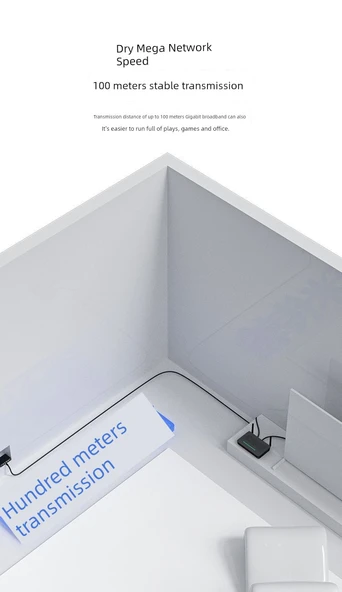Gigabit Ethernet Ağ Ayırıcı - 1'den 2 Porta + DC Güç - 11