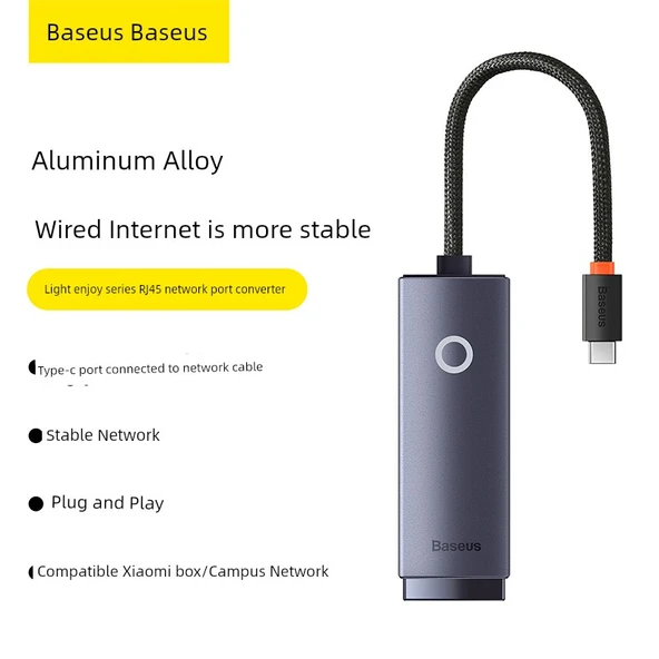 Alüminyum Alaşımlı Type-C - RJ45 Gigabit Ethernet Adaptörü