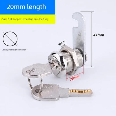 Dolap Kilidi Demir Kam Silindir - C Sınıfı Hırsızlığa Karşı 20mm Açık