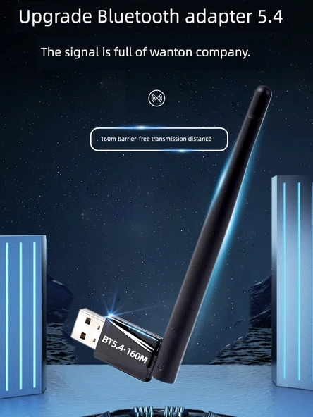 Bluetooth 5.4 USB Adaptör - 160m - Dahili Antenli - 2