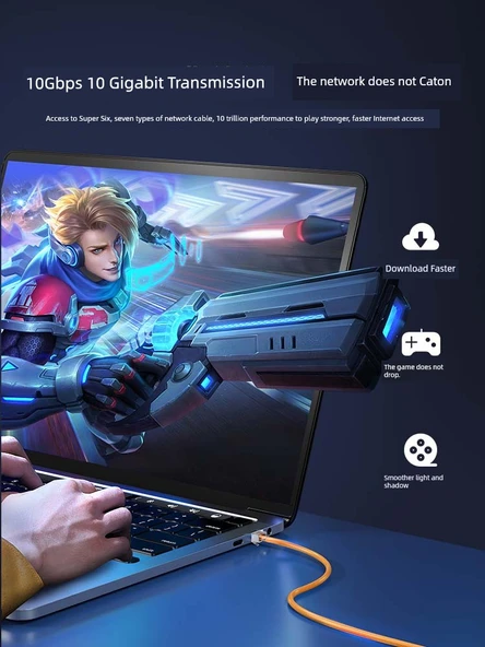 Super Six Bakır Kasa Manuel Arayüz Ağ Kablosu Kristal Başlığı - 10Gbps - 4