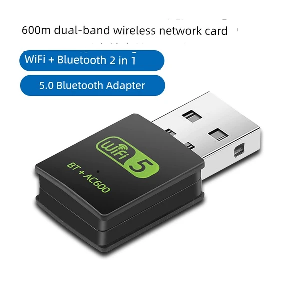USB Wifi5 Kablosuz İnternet Vericisi - 600m Dual-Band WiFi5 + Bluetooth 2'si 1 Arada