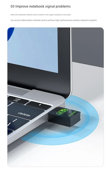 USB Wifi5 Kablosuz İnternet Vericisi - 150m Mini Sürücüsüz RTL8188GU - 9