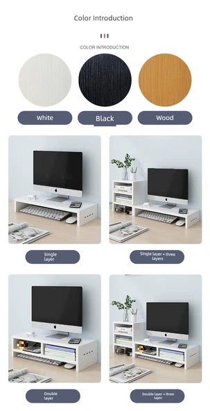 Beyaz Tek Katlı Klasik USB Monitör Yükseltici - 11