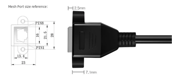 Cat5e RJ45 Ağ Uzatma Kablosu - 1m RJ45 Bükümlü Erkek Başlık - 7
