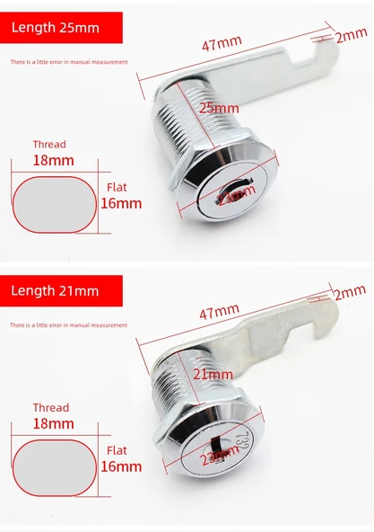Kilit - Tek Eksantrik 20mm Silindir [2 Anahtar] - 11