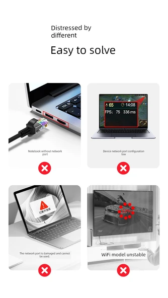 USB 2.0 - RJ45 Gigabit Ethernet Adaptörü - Alüminyum Siyah - 4