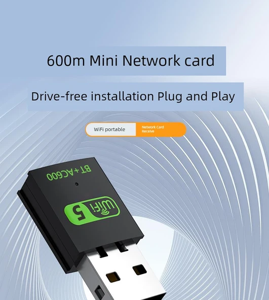 USB Wifi5 Kablosuz İnternet Vericisi - 150m Mini RTL8188 - 6
