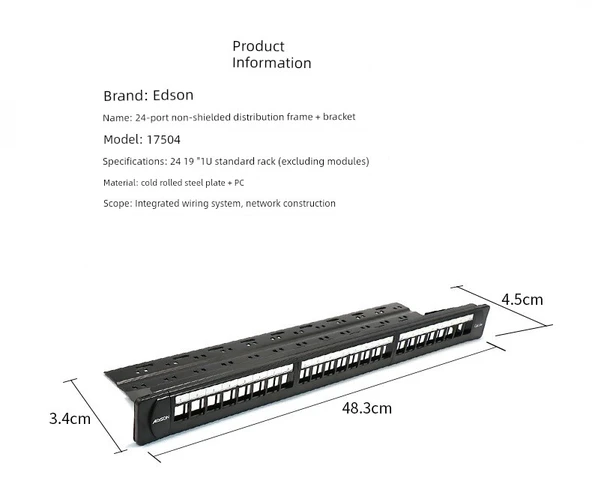 24 Port Korumasız 1U Rack Tipi Dağıtım Paneli - 10