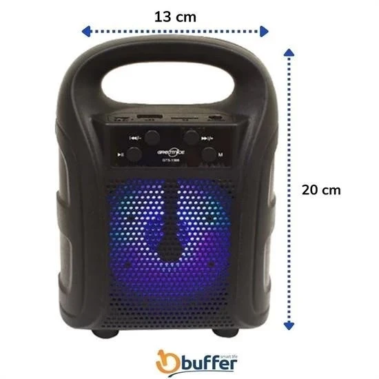Tutmalı Mini Hoparlör Işıklı Taşınabilir Bluetooth Wireless Radyolu Sd Kart Ve Usb Girişli Hoparlör - 3