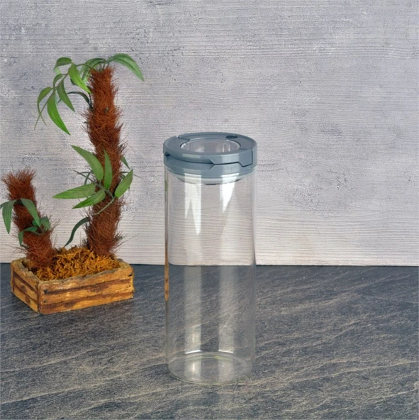 Thn cam kavanoz - cam erzak saklama kavanoz 12 li borosilikat cam 3 boy