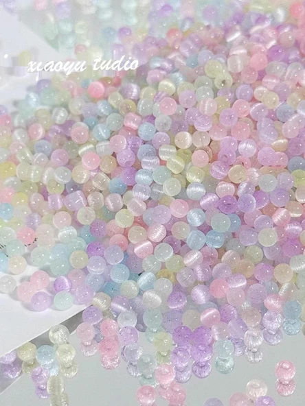 Şeker Renkli Opal DIY Bileklik Boncukları - Sarı - 10g - Model 1 - 3