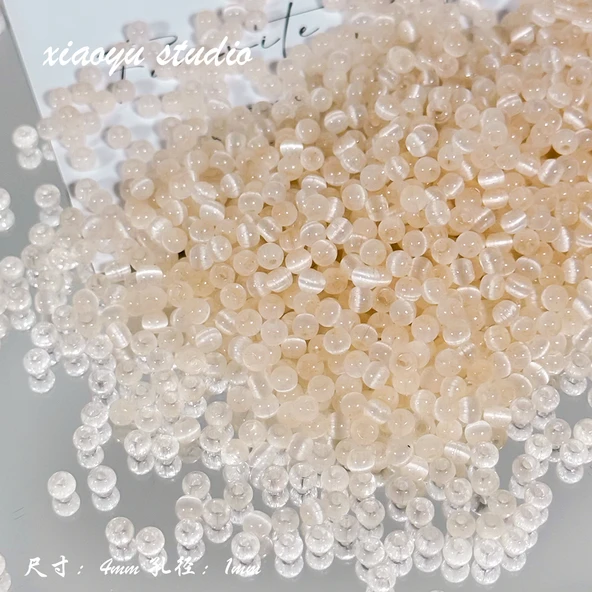 Şeker Renkli Opal DIY Bileklik Boncukları - Pirinç Kahverengi - 10g