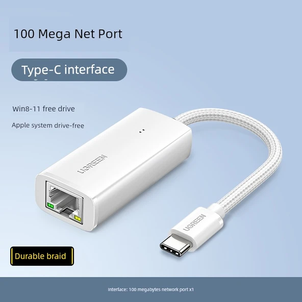 Type-C - Ethernet Adaptörü - 100Mbps
