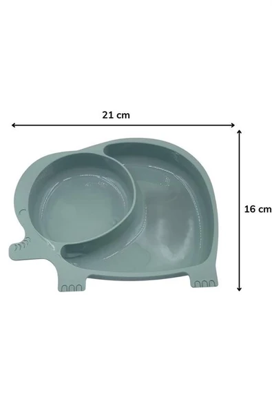 Bebek Ve Çocuk İçin Sevimli Fil Model Desenli Yemek Bebek Mama Kabı Bölmeli Tabak - 5
