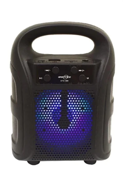 Tutmalı Mini Hoparlör Işıklı Taşınabilir Bluetooth Wireless Radyolu Sd Kart Ve Usb Girişli Hoparlör - 6