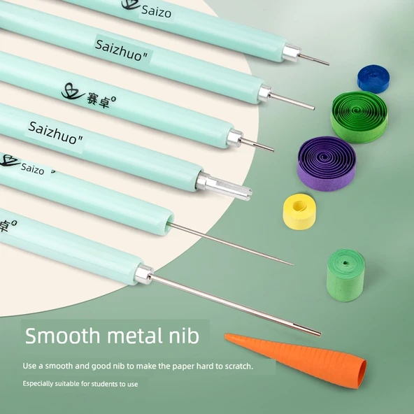 Standart ve Mavi Elektrikli Kağıt Kıvırma Kalemi Seti ve Pil - Resim 6