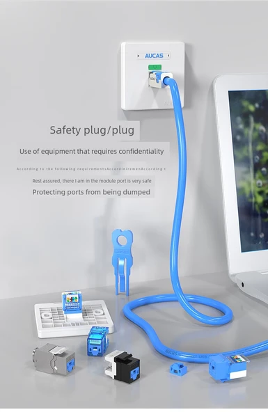 Kırmızı RJ45 Kilit - 10 Adet Kilit ve 1 Anahtar - 9