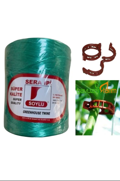 Yavuzer Tarım I Sera İpi, (1 Adet) - Bitki Klipsi, Domates Klipsi Her Bitkiye uyumlu (200 Adet)