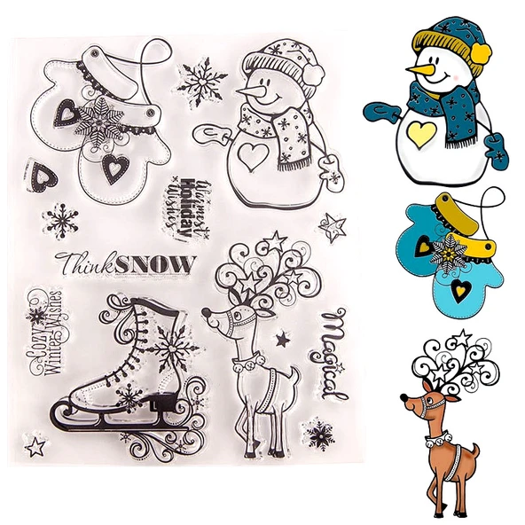 Çocuk Sanat Boyama Şablonu - Noel Desenli Sünger Mühür