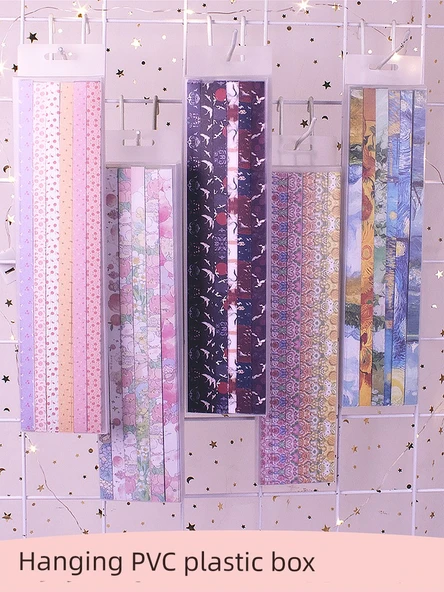 Yağlı Boya Stili Laminasyonlu Kağıt - 600 Yaprak [Tek Dağ Kiraz Çiçeği] 12 Desen - 1 Paket - 12