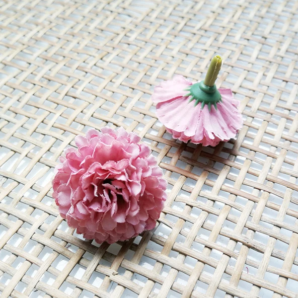 DIY El Yapımı Yapay Karanfil Çiçek Topu - Pembe Mor