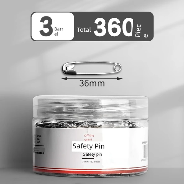 Metal Çengelli İğne - 36mm - 3 Varil - Toplam 360 Adet
