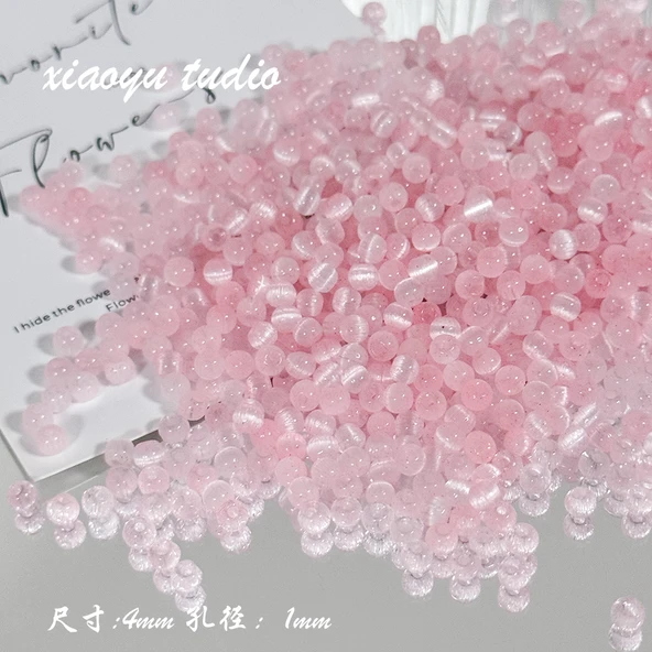 Şeker Renkli Opal DIY Bileklik Boncukları - Pembe - 10g - Model 1