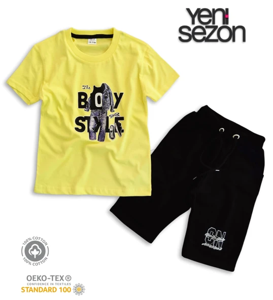 Triliya Pamuklu Unisex Çocuk Kapri Takımı (Cepli & Kordonlu, 3-12 Yaş) TRL-33 - 3