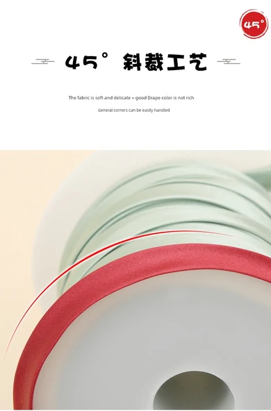 Polyester Cheongsam Kumaş - Ütü Gerektirmeyen İpek Şerit - 1cm - Safir Mavisi (5m) - Resim 11